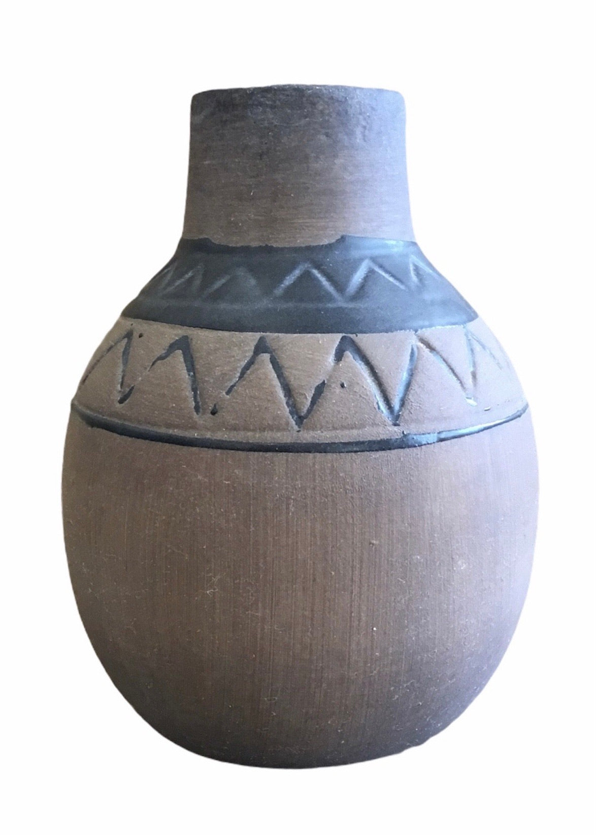 Madam Stoltz Black Decorated Terracotta Vase*