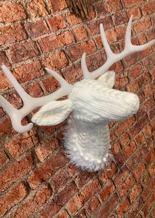 Cream Knitted Effect Deer*