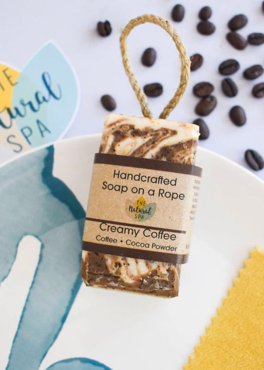 The Natural Spa - Soap on a Rope - Large - Creamy Coffee