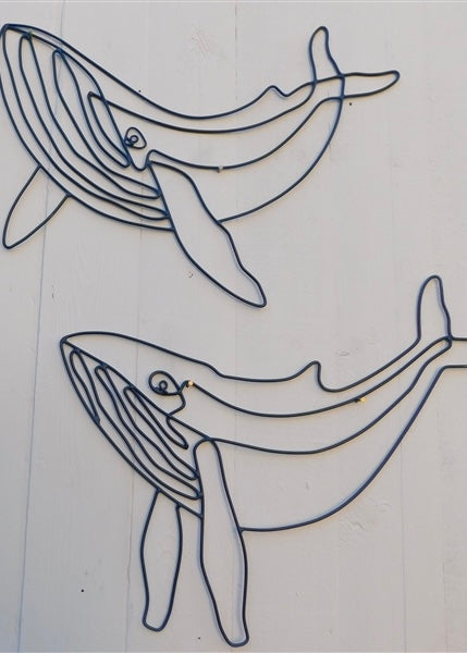 Basking whales in blue wire 