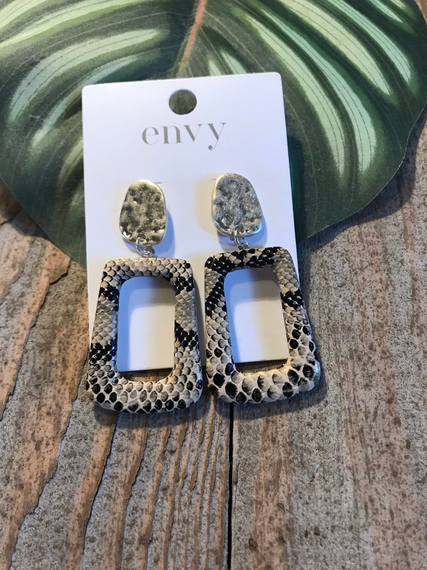 Envy Gold Circle and Animal Print Drop Earrings - Sands Boutique clothing and gifts