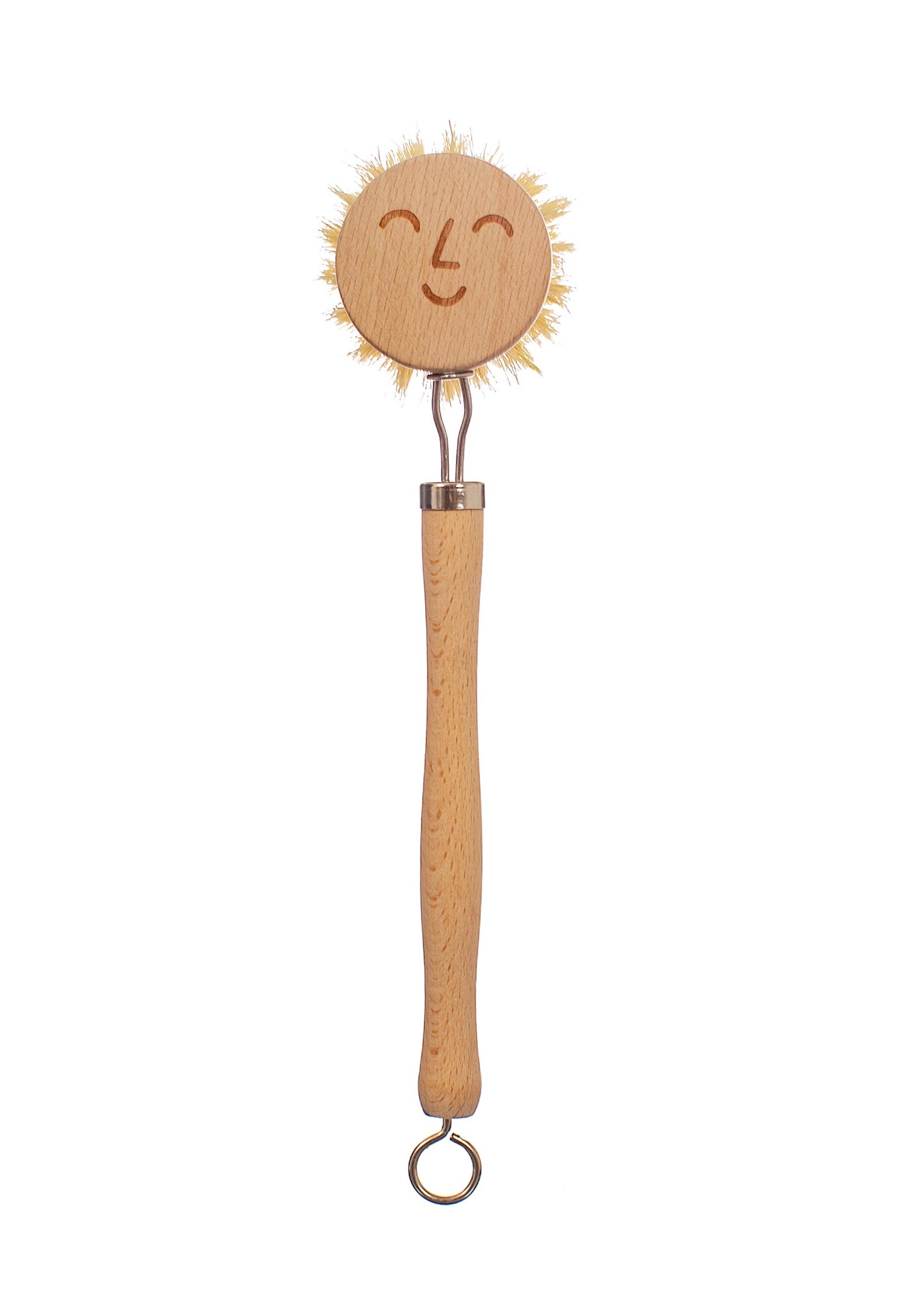 Beech woon washing up brush with smiley face on the brush