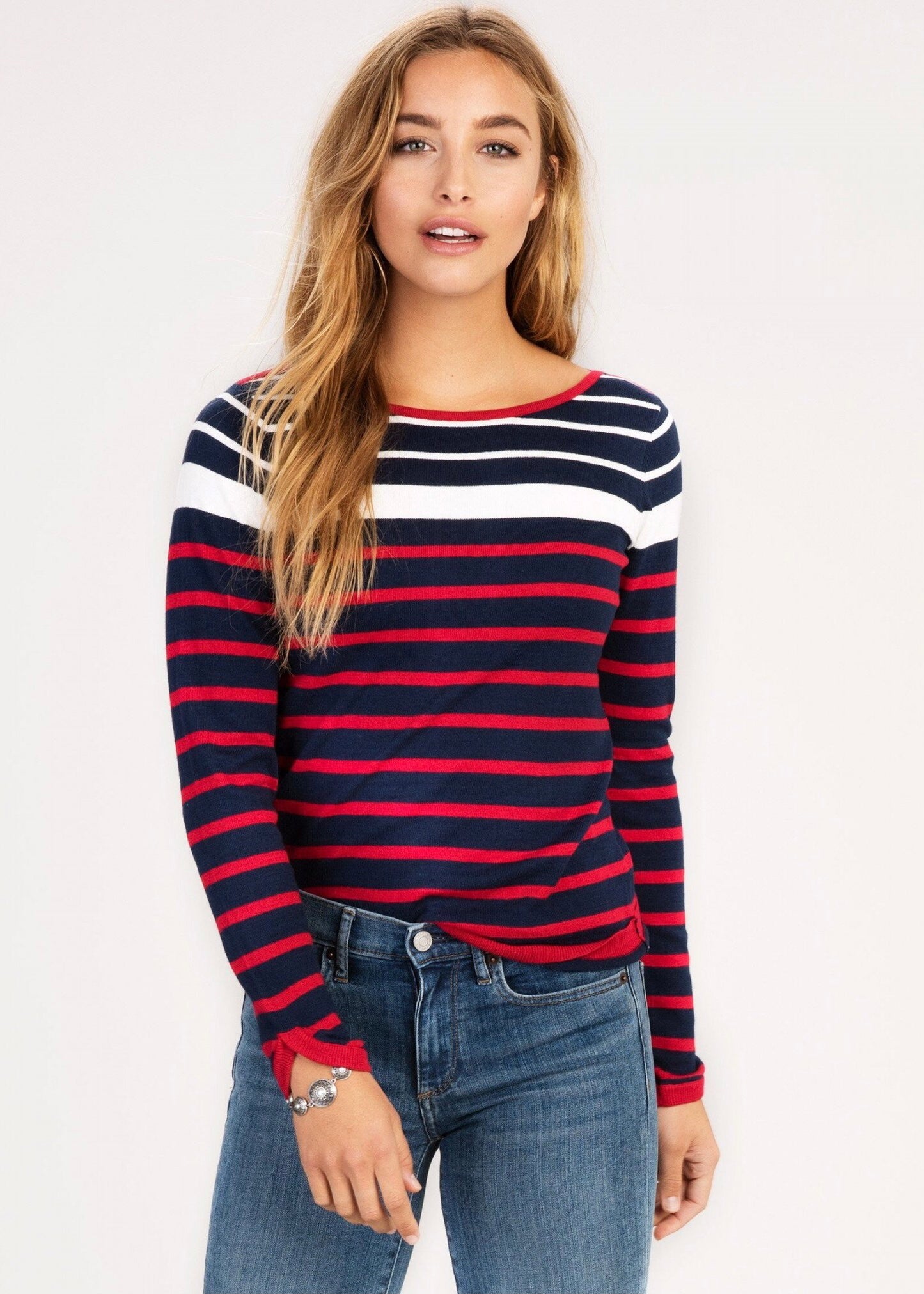 Hatley Breton Sweater - Navy and Red Stripes*