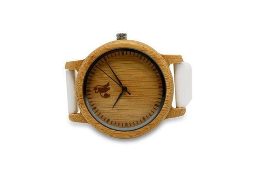 Swole Panda Minimalist Bamboo White Watch - Sands Boutique clothing and gifts