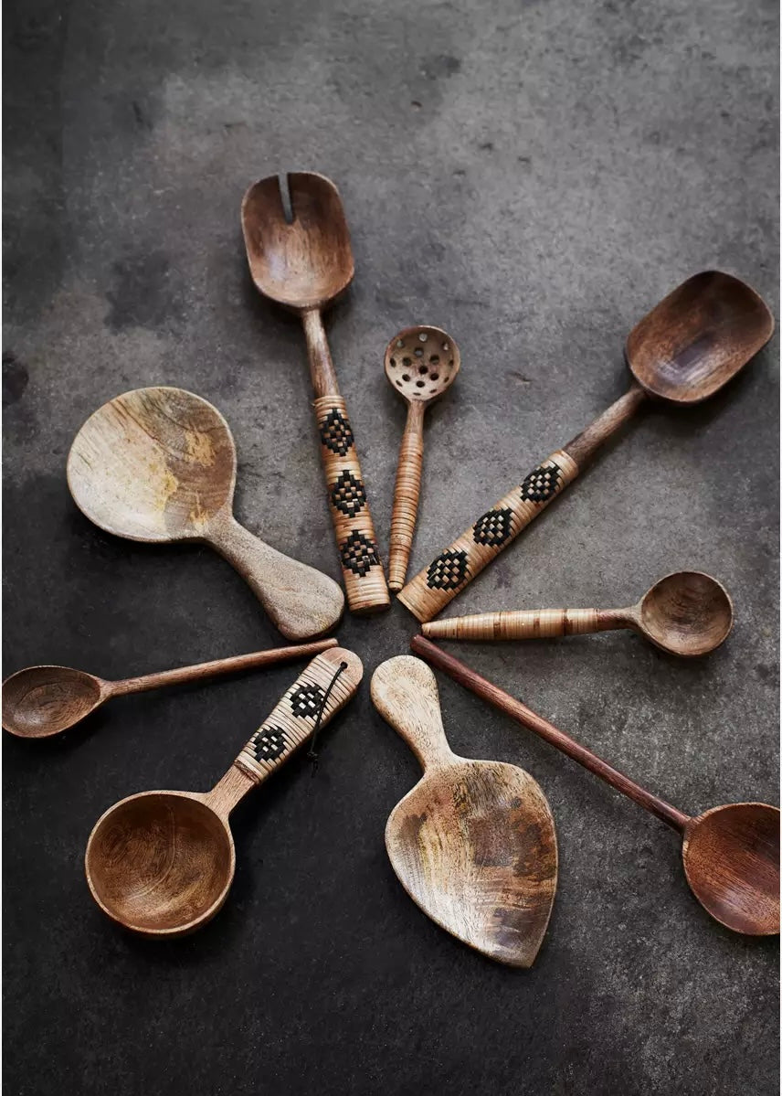 Madam Stoltz Mini Wooden Spoons with Cane