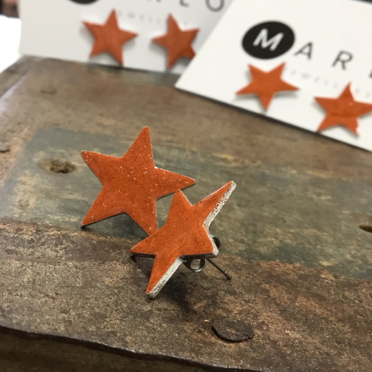 Marlo St Ives - Star Studs in Orange*