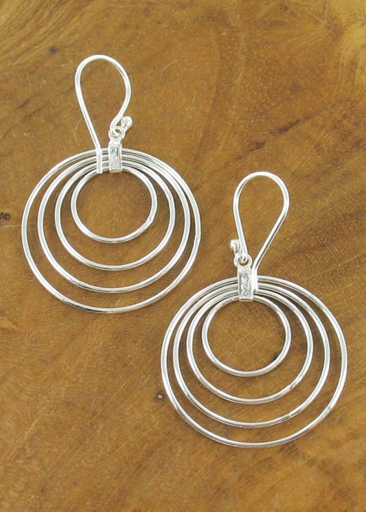 Sands Handmade Stirling Silver Multi Hoop Earrings