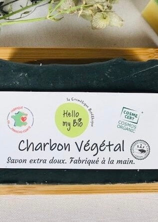 Hello My Bio Superfatted vegetable charcoal soap 10% Cosmos organic