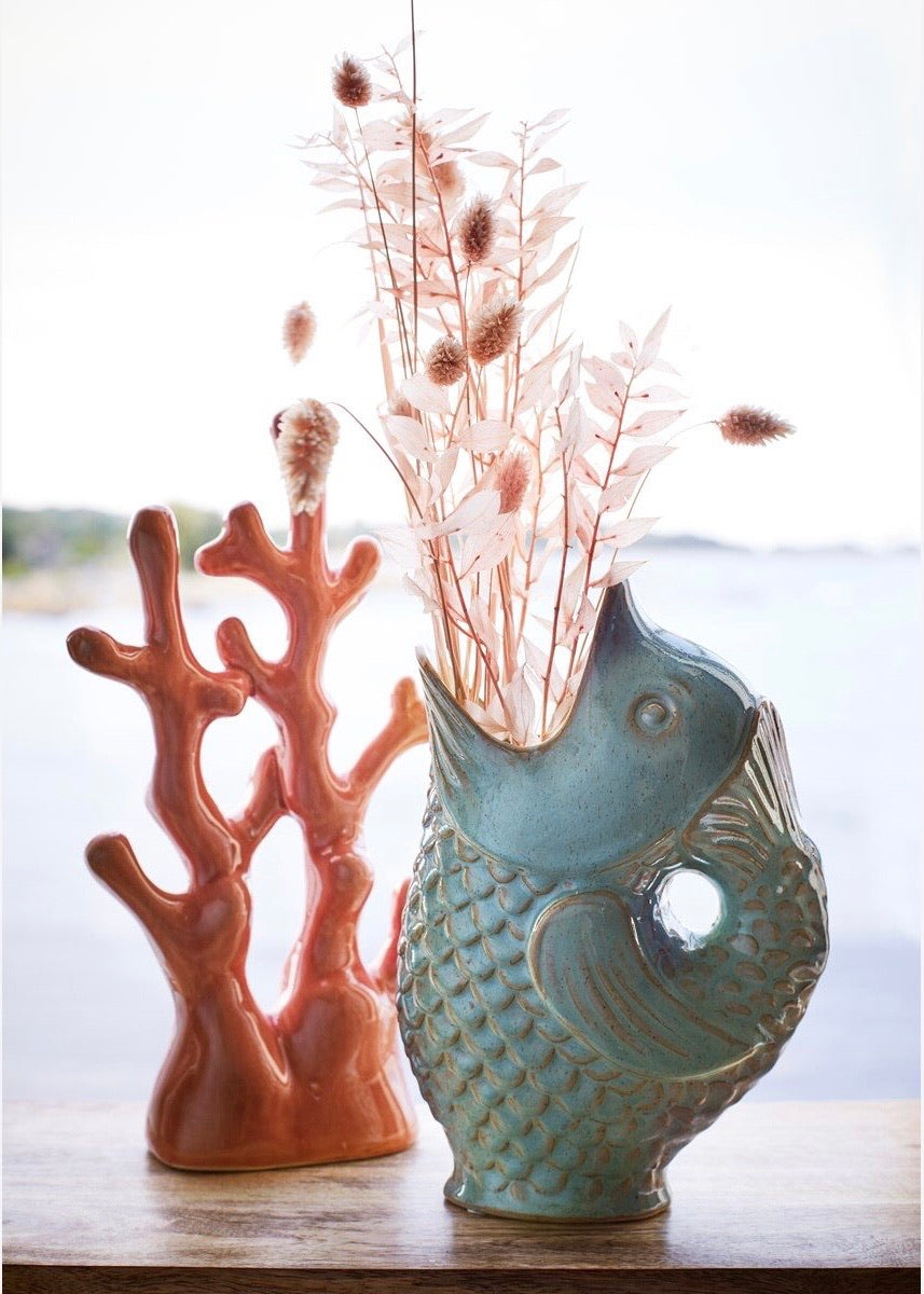Madam Stoltz Fish Stoneware Jug/Vase*