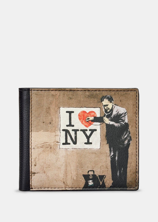 Yoshi Leather Banksy NY Black Leather Wallet*