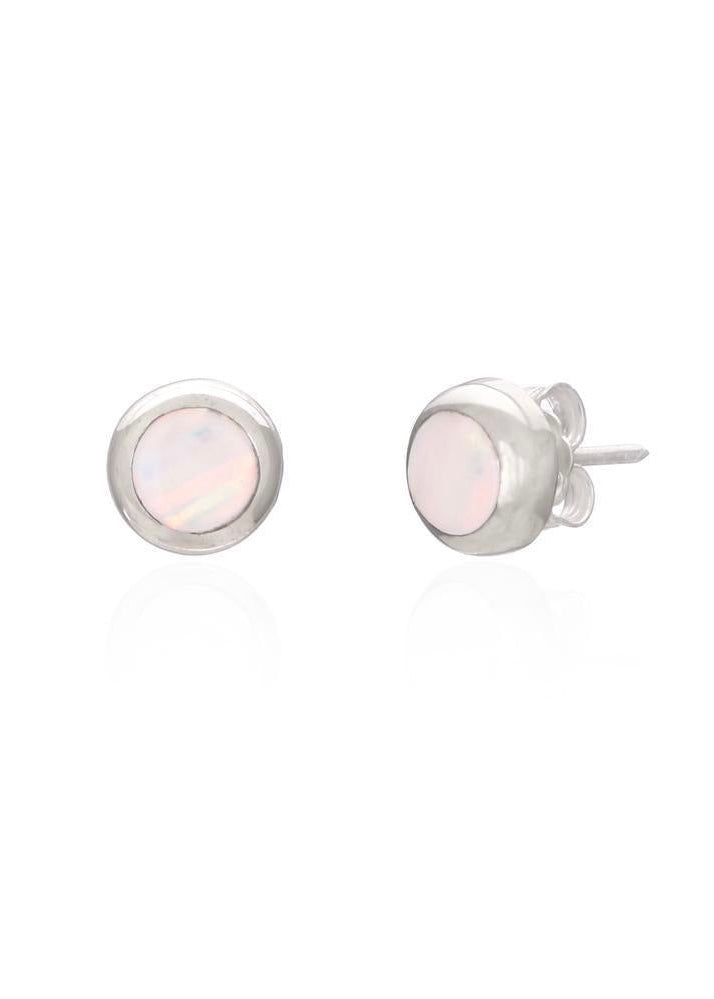Sands Silver White Opal Studs