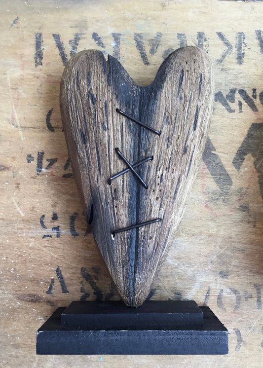 Handmade Wooden Heart on Stand