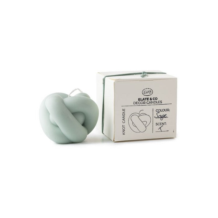 knot candle in sage