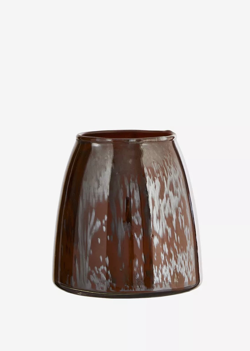 Madam Stoltz Brown Smoked Glass Vase -