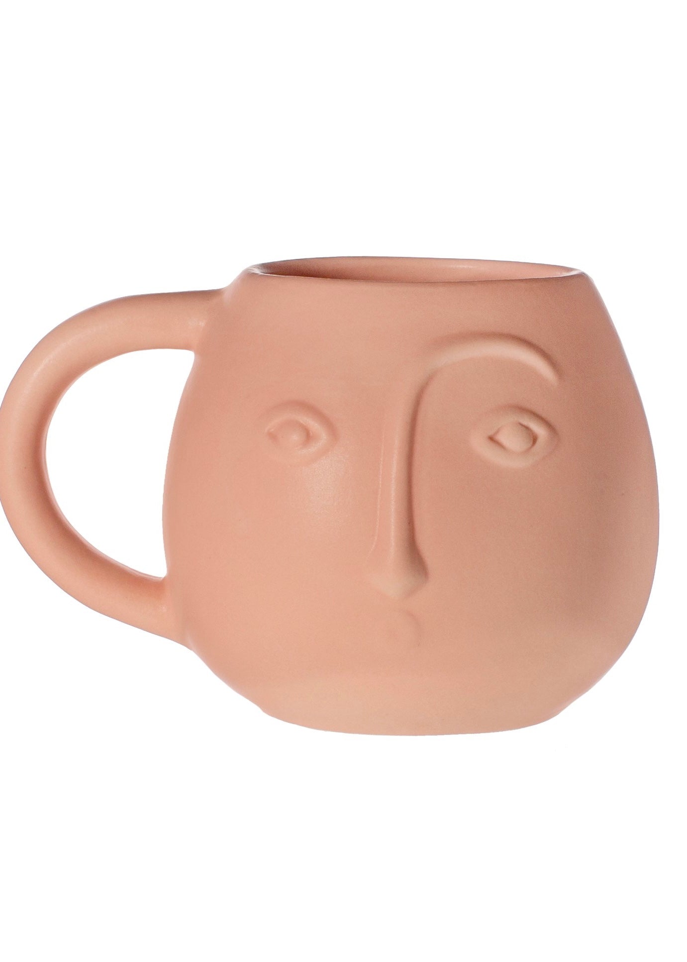 Pink mug with face details 