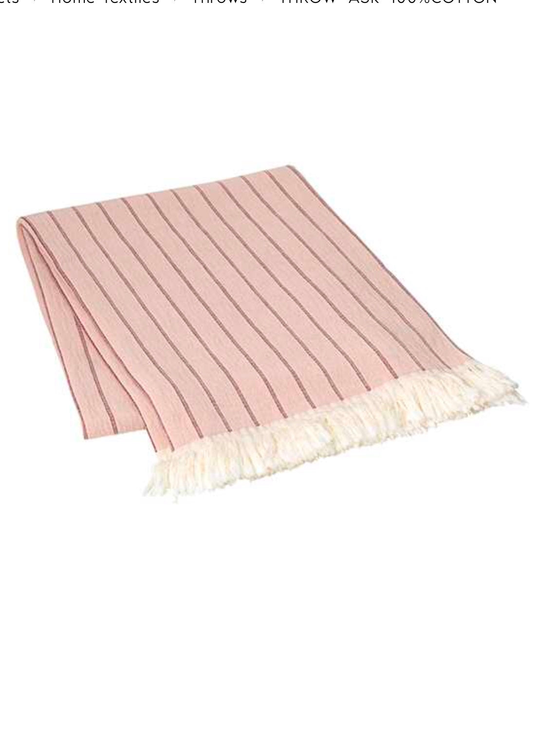Broste ‘Ask’ throw - Pale pink