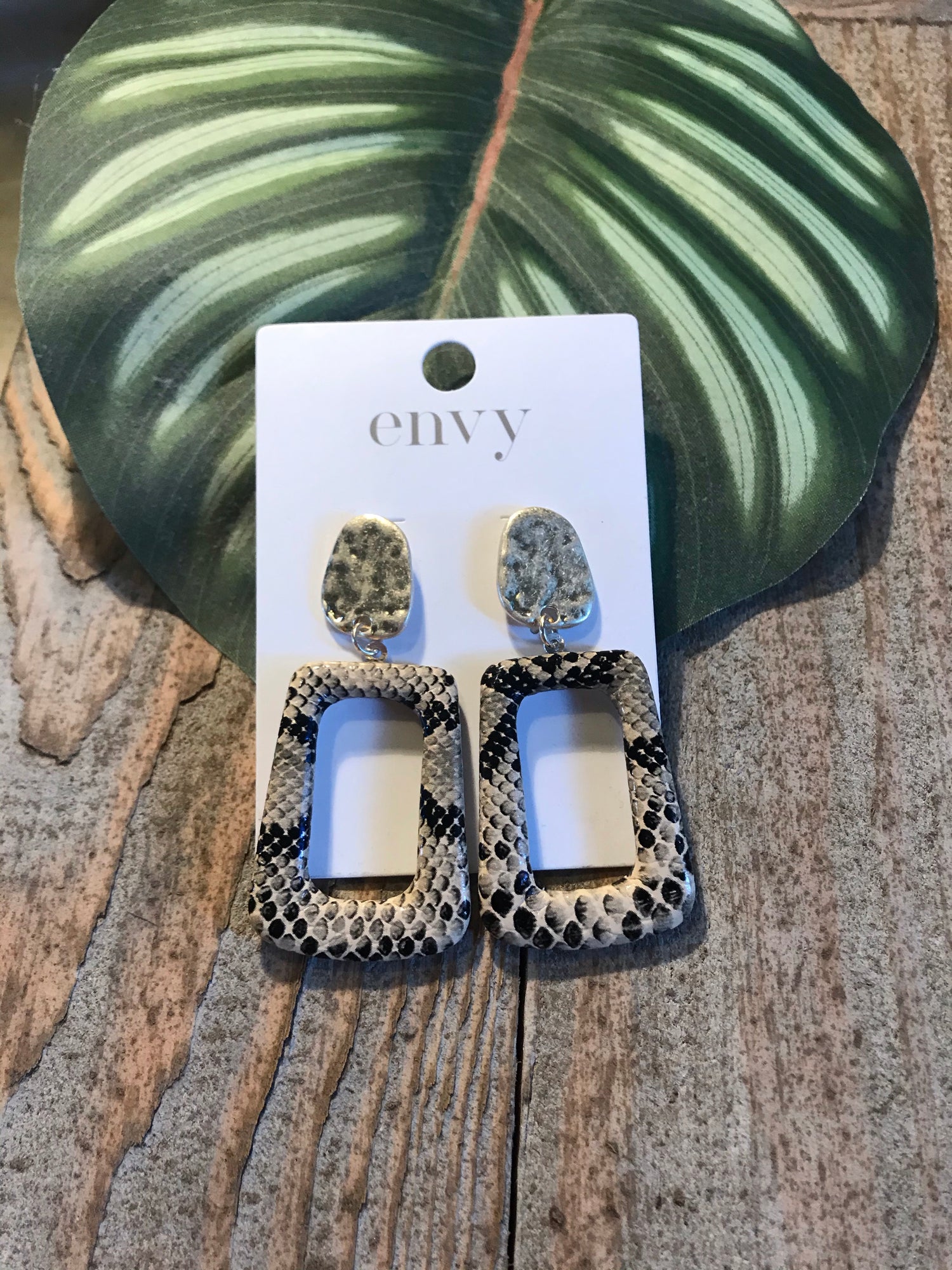 Envy Gold Circle and Animal Print Drop Earrings - Sands Boutique clothing and gifts