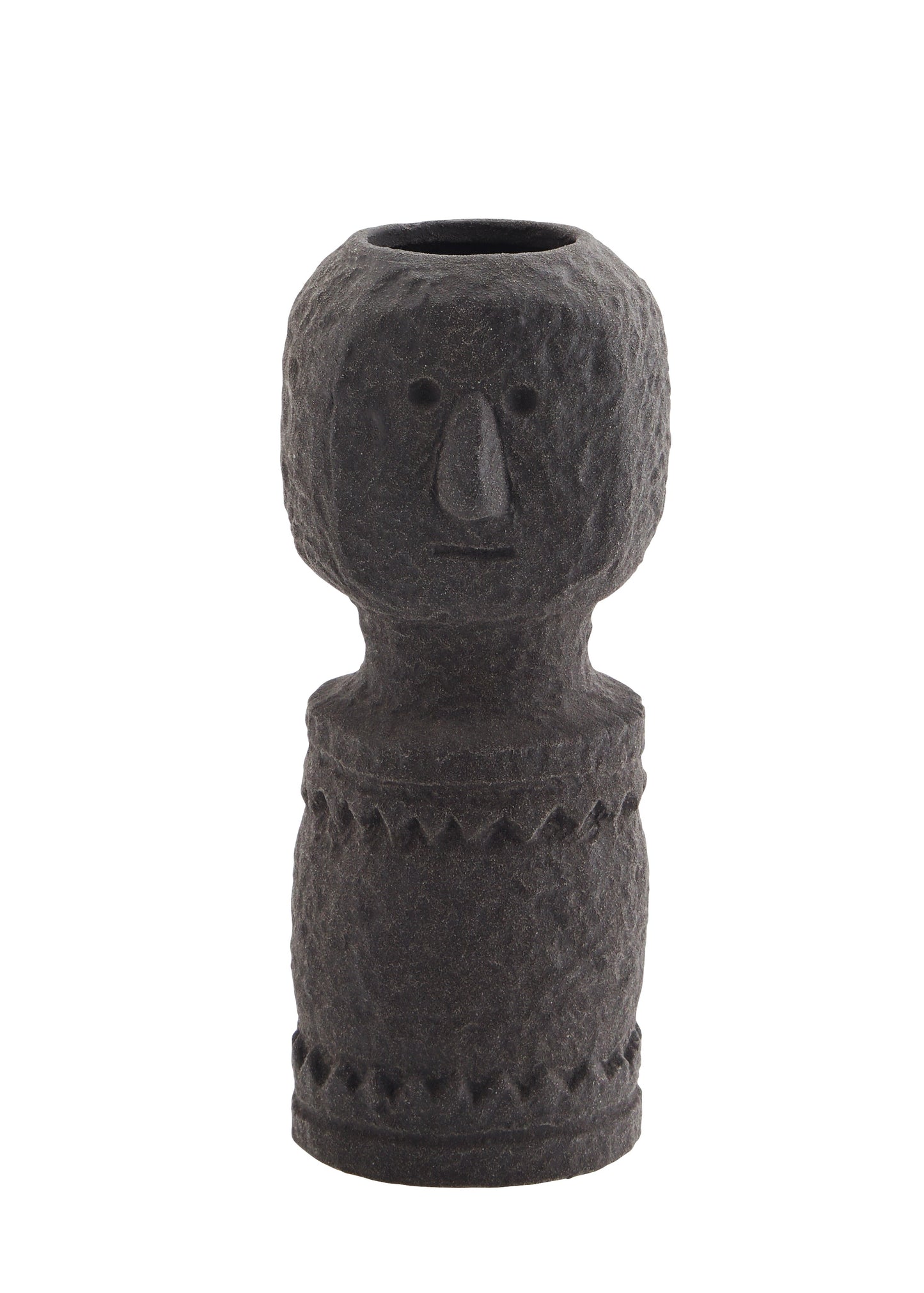 Madam Stoltz Face Imprint Black Vase