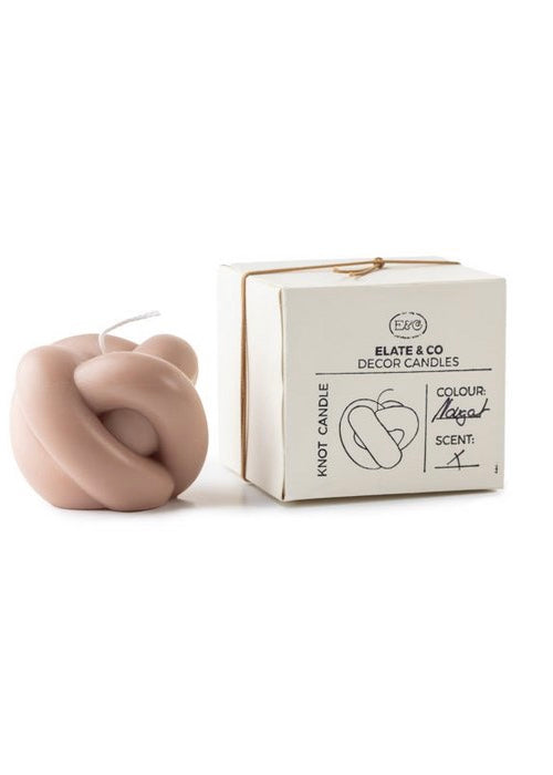 light pink knot candle