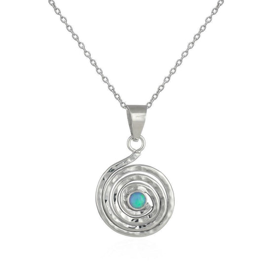 Sands Silver Spiral Opal Pendant - Sands Boutique clothing and gifts