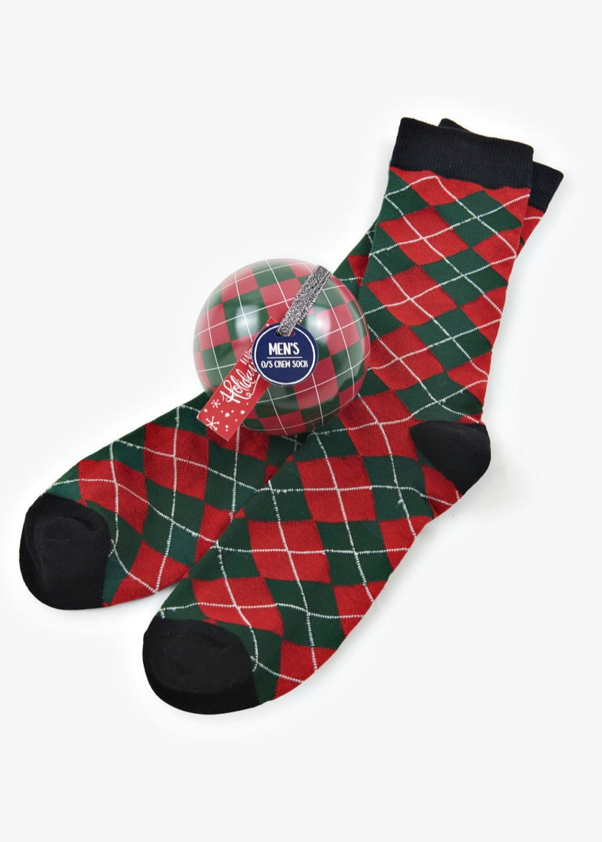 Men’s Christmas Socks Baubles - 6 Styles