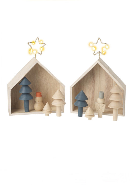 Wooden Trees in Wooden House