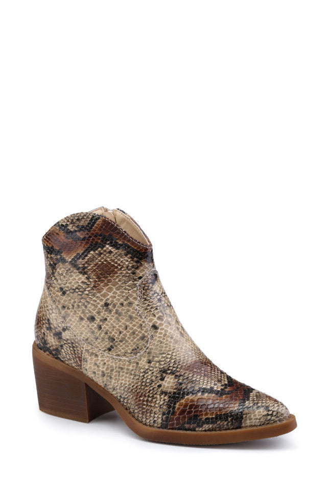 Snake skin ankle boots 