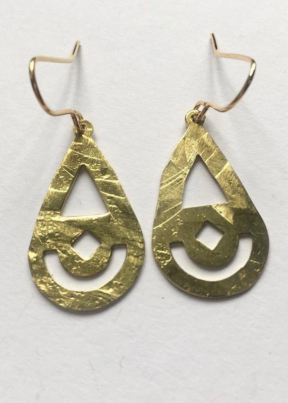 Stuff Made From Things - Hammered Brass Cut Out Tears