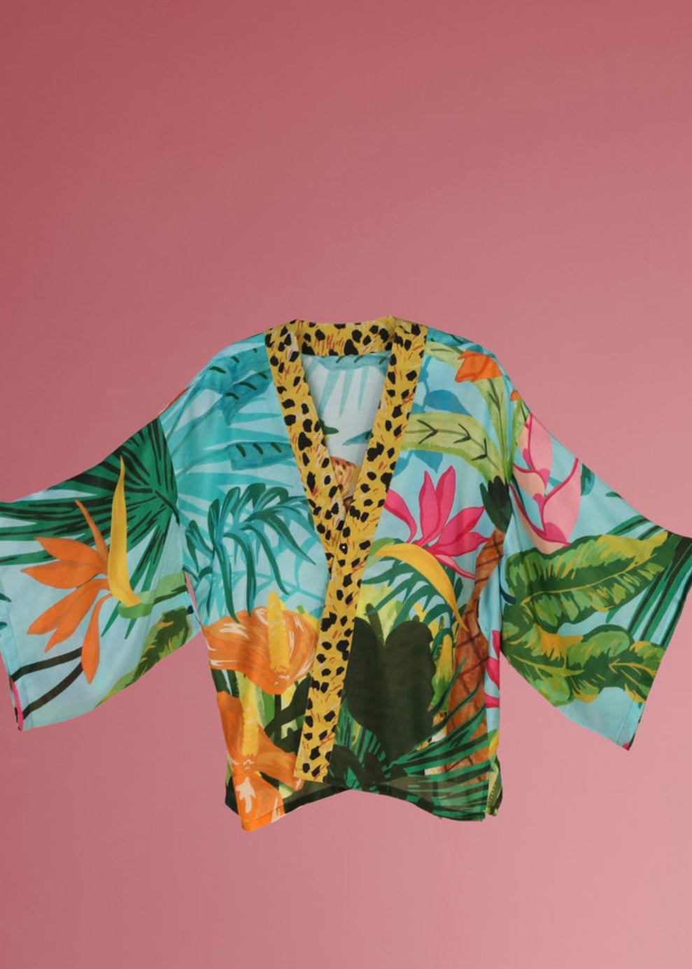 Powder Cheetah Kimono Jacket