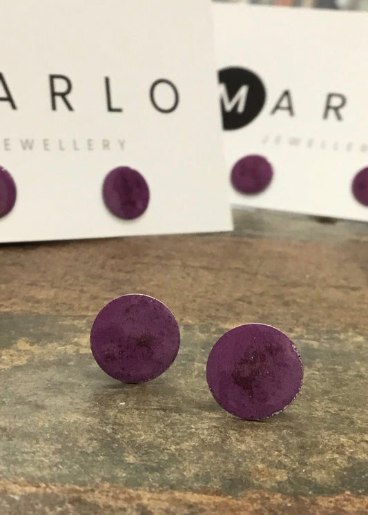 Marlo St Ives - Circle Studs in Plum*