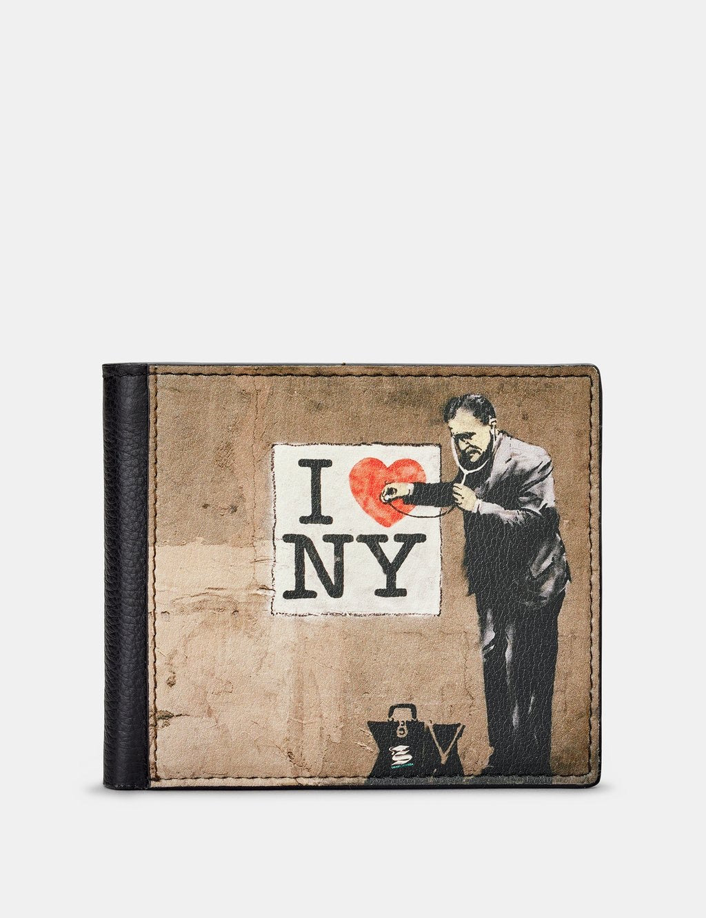 Yoshi Leather Banksy NY Black Leather Wallet*