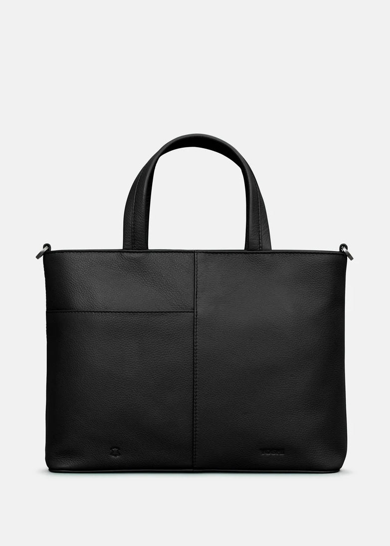 Yoshi Black Party Dogs Leather Grab Bag