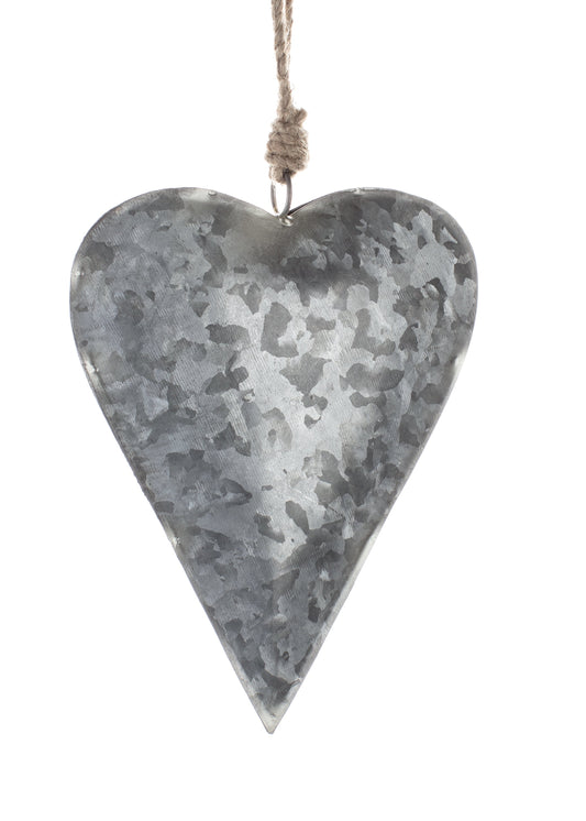 Handmade Silver Heart 8 cm