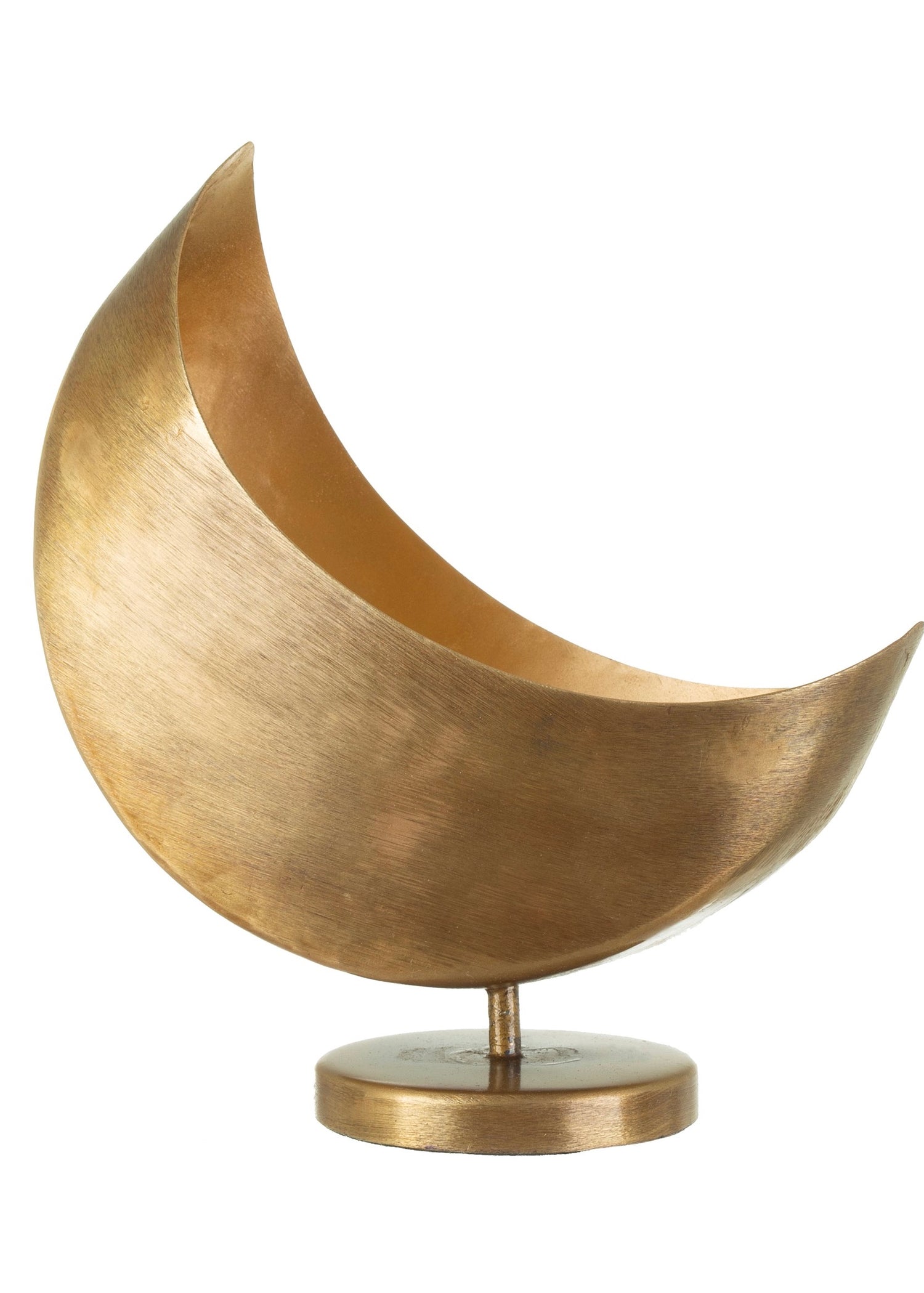 Brushed gold effect moon planter 