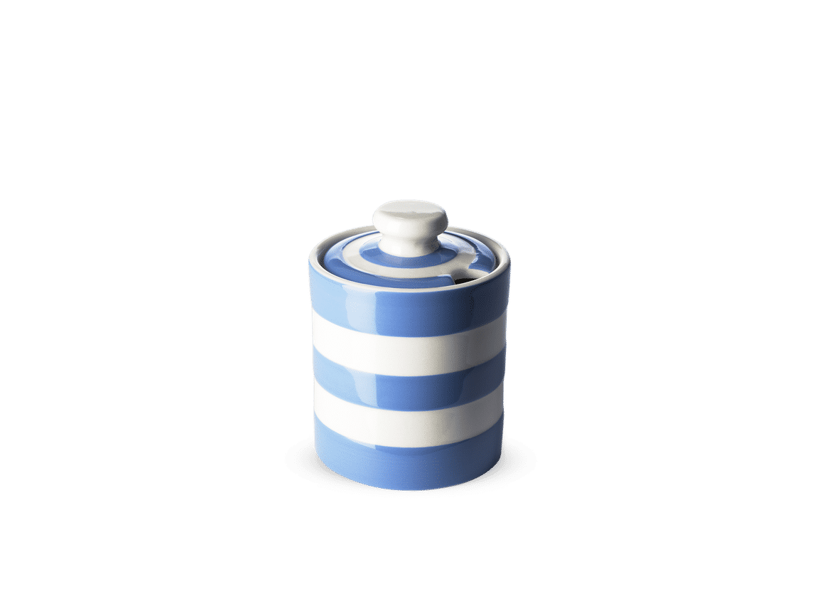 Cornish Honey/Marmalade Pot - Blue & White