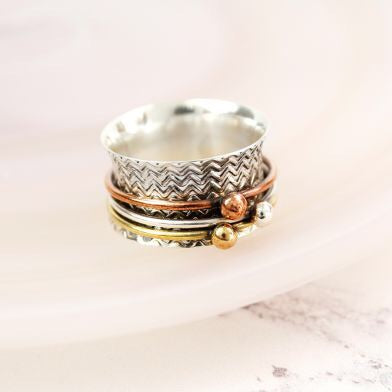 Sands Silver Triple Ball Spinner Ring - Sands Boutique clothing and gifts