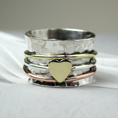 Sands Silver Heart Spinner Ring - Sands Boutique clothing and gifts